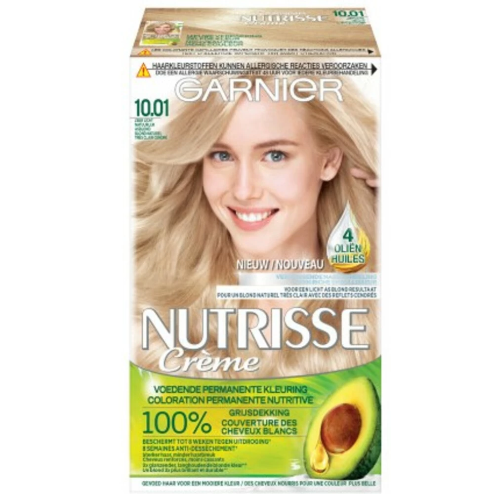 Garnier Nutrisse Crème 10.01 - Permanente Haarverf - Zeer Licht Natuurlijk Asblond