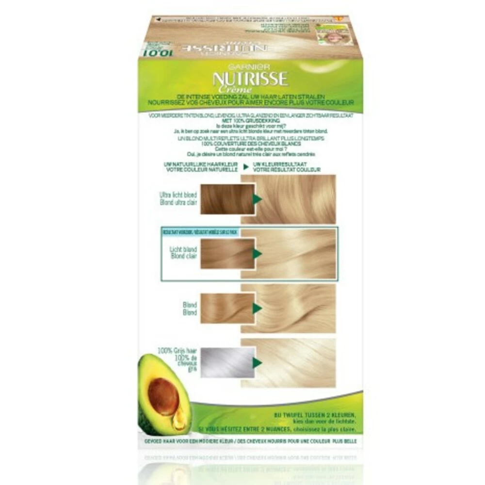 Garnier Nutrisse Crème 10.01 - Permanente Haarverf - Zeer Licht Natuurlijk Asblond - Afbeelding 3