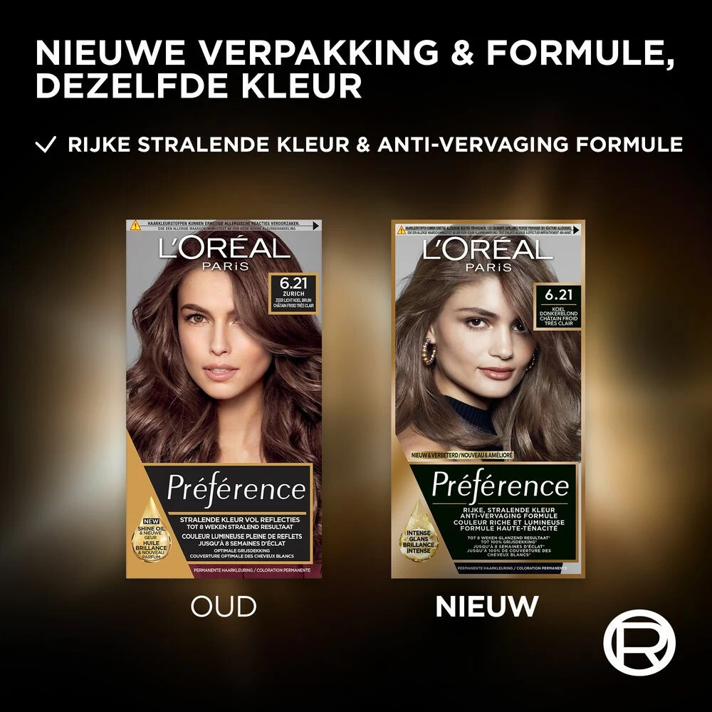 L'Oreal Lu0027Oréal Preference Haarkleuring 6.21 Zurich - Zeer Licht Koel Bruin - Afbeelding 3