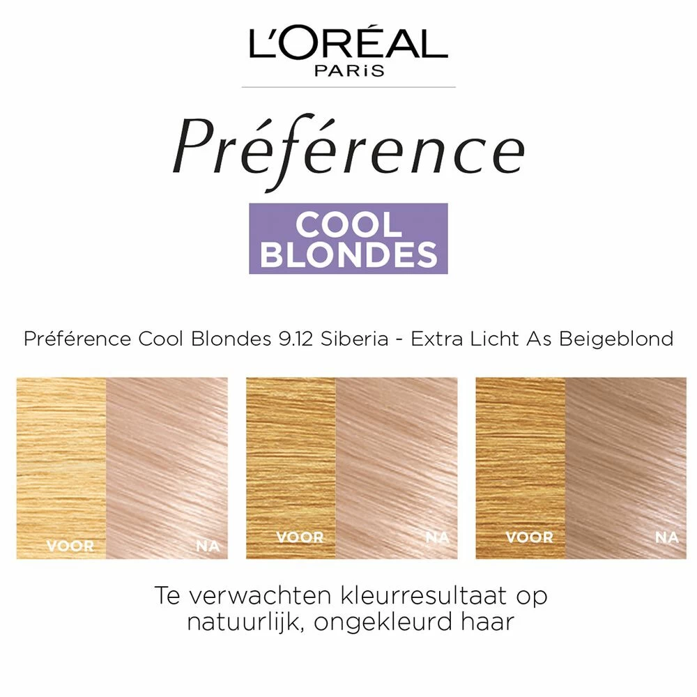 L'Oreal Lu0027Oréal Preference Haarkleuring 9.12 Siberia - Cool Blondes - Afbeelding 2