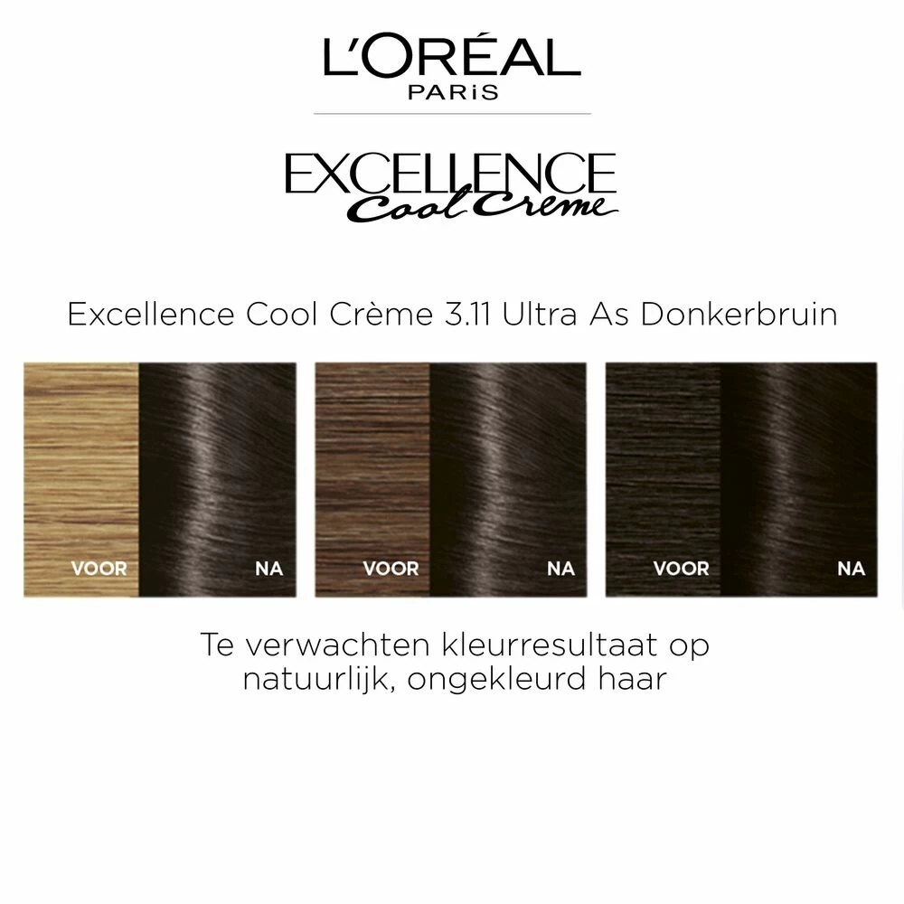 L'Oreal Lu0027Oréal Excellence Cool Cream 3.11 - Ultra Ash Donkerbruin - Afbeelding 3