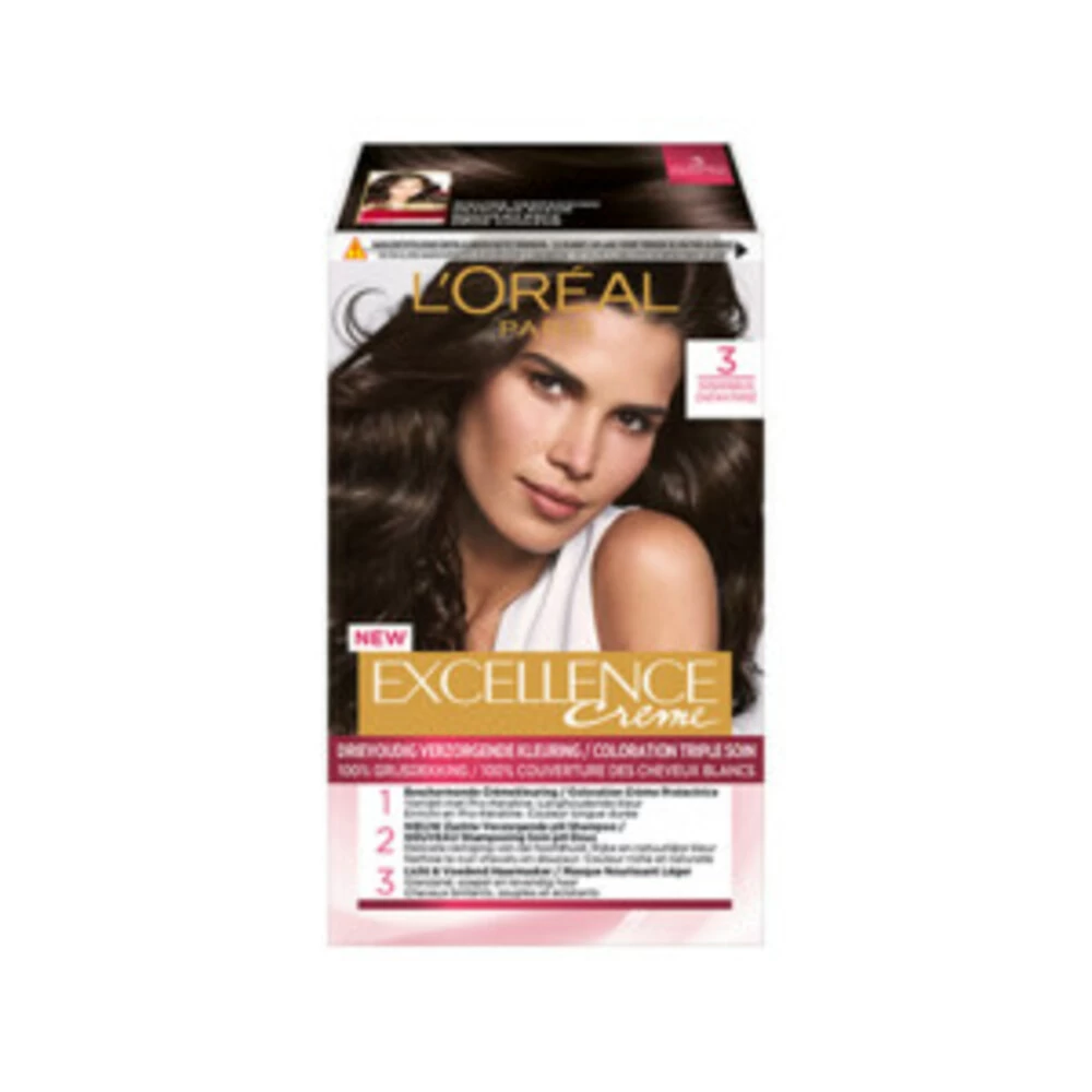 L'Oreal Lu0027Oréal Excellence Creme 3 Donkerbruin + Magic Retouch Uitgroeispray Bruin 75 Ml Pakket - Afbeelding 2