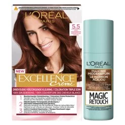 L'Oreal Lu0027Oréal Excellence Mahonie Haarverf Middenbruin En Uitgroei Set Pakket