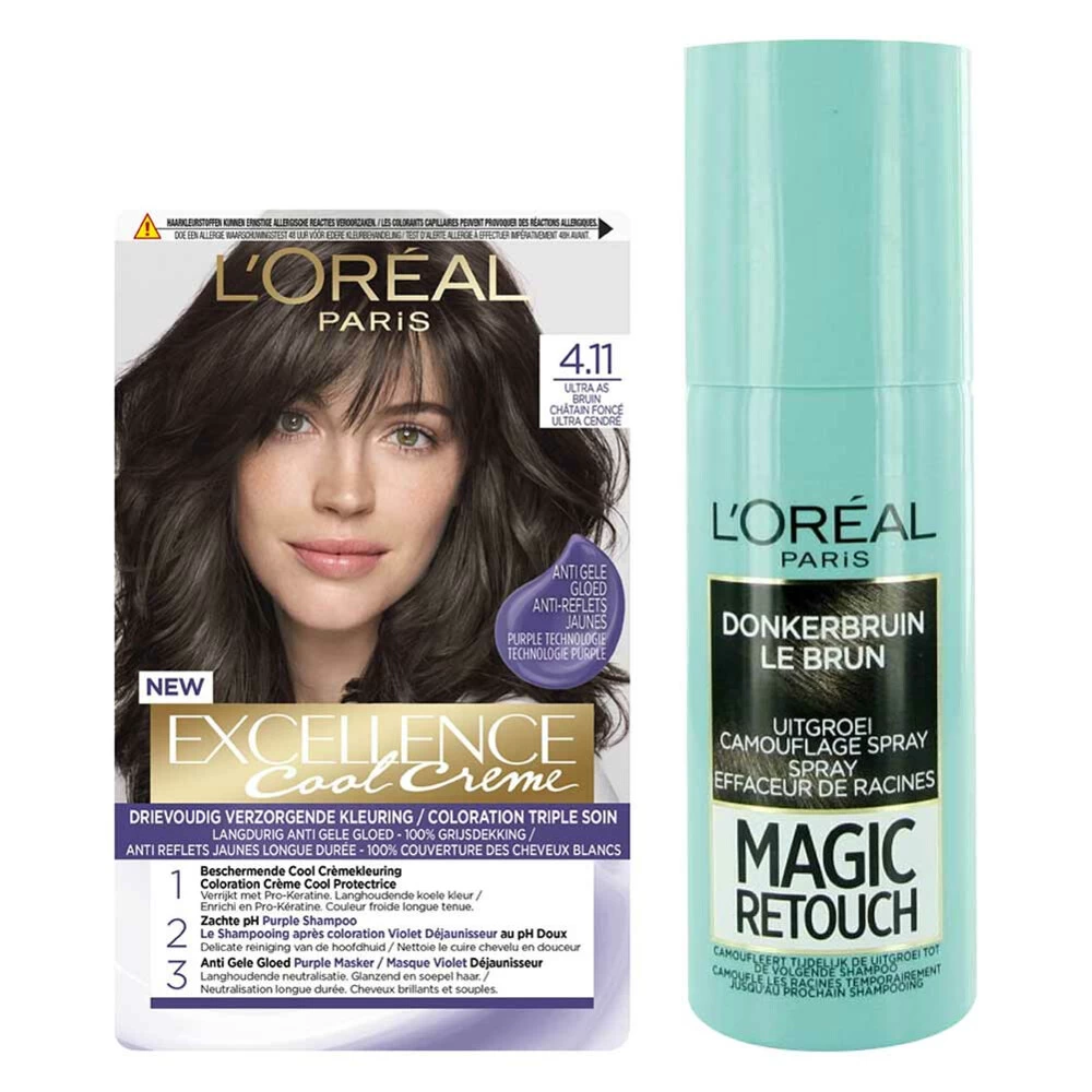 L'Oreal Lu0027Oréal Cool Cream - Bruin + Uitgroeispray Pakket