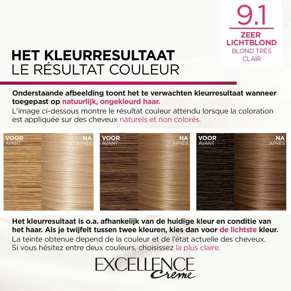 L'Oreal Lu0027Oréal Excellence Creme 9.1 Zeer Licht Asblond - Afbeelding 2