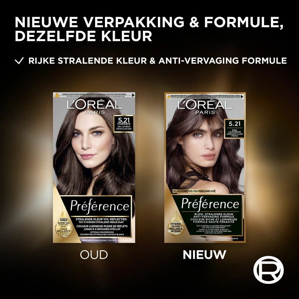L'Oreal Lu0027Oréal Preference Haarkleuring 5.21 Koel Lichtbruin - Afbeelding 3