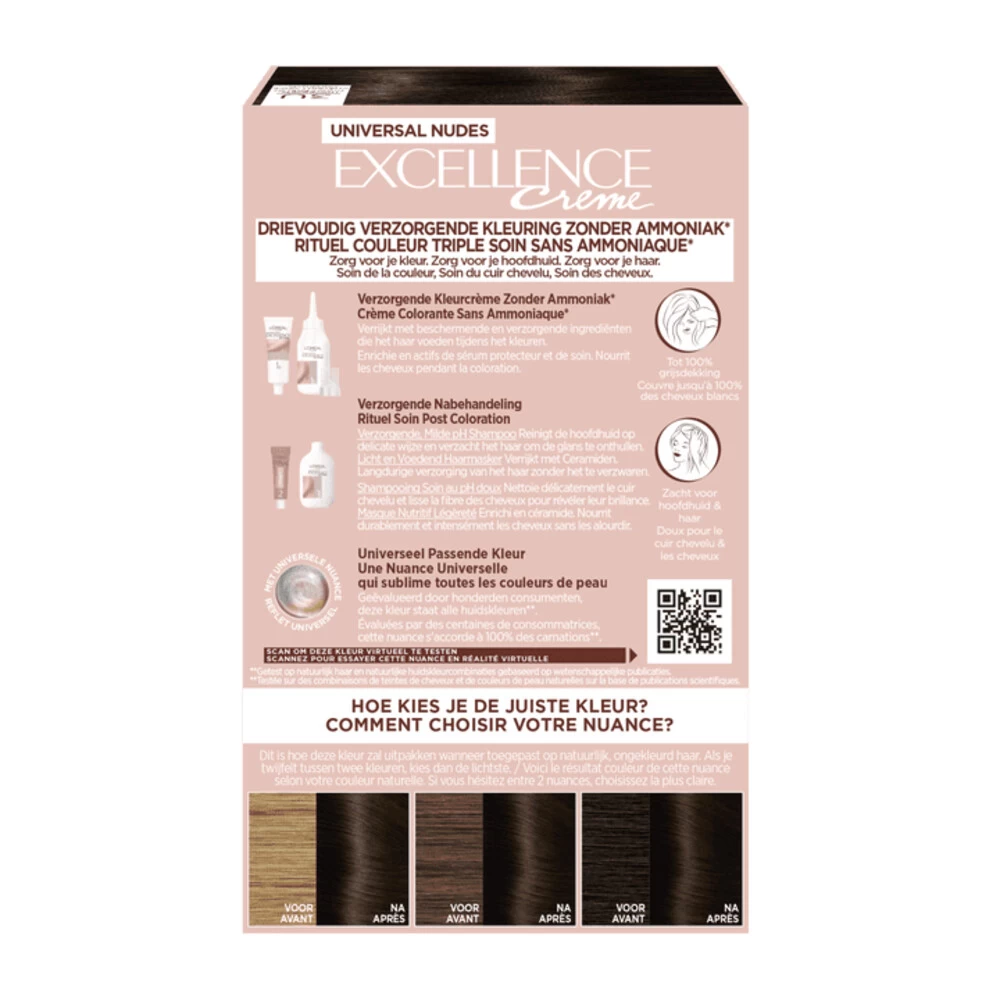 L'Oreal Lu0027Oréal Excellence Creme Universal Nudes 3U Universeel Donkerbruin - Afbeelding 2