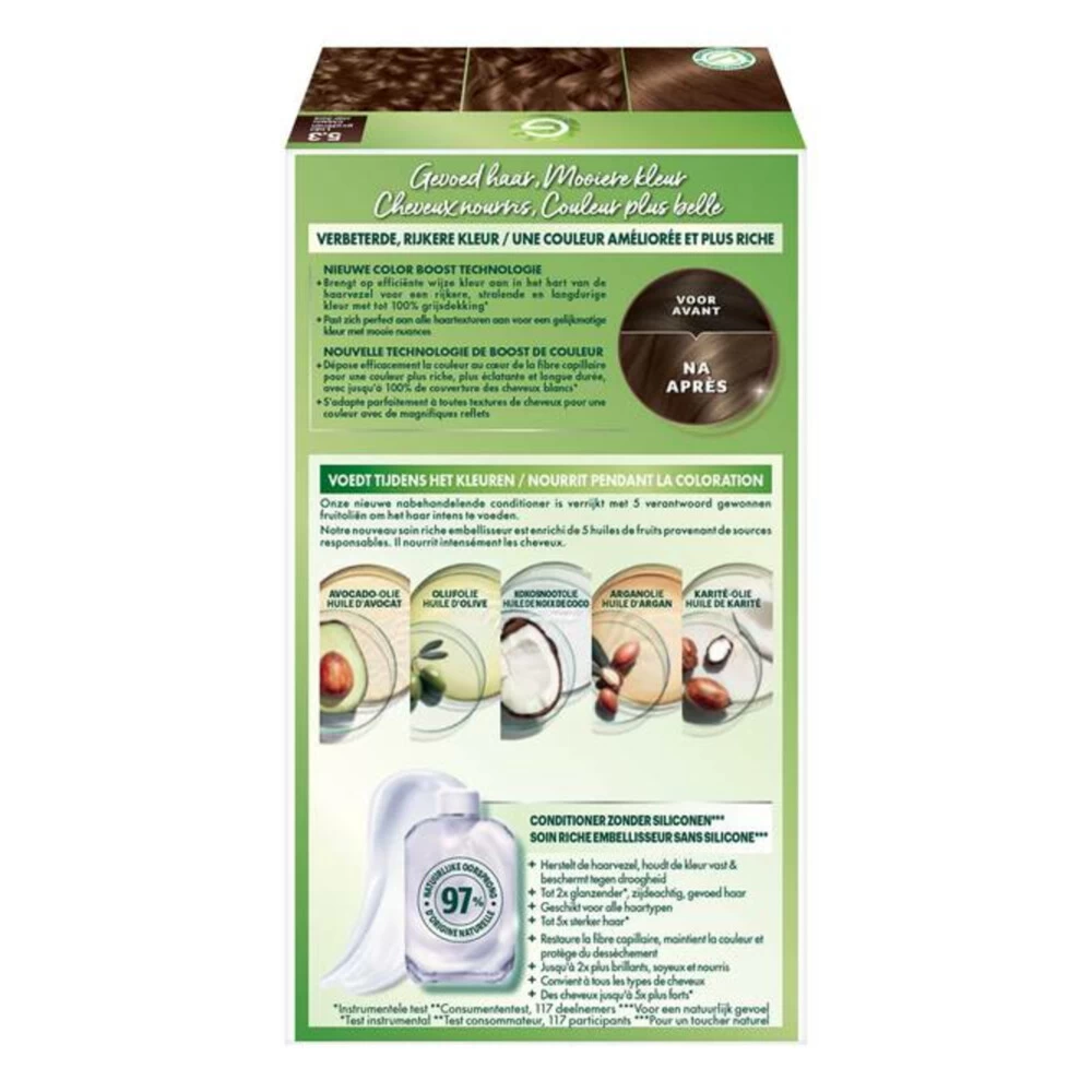 Garnier Nutrisse Creme Haarverf 53 - Licht Goudbruin - Afbeelding 2