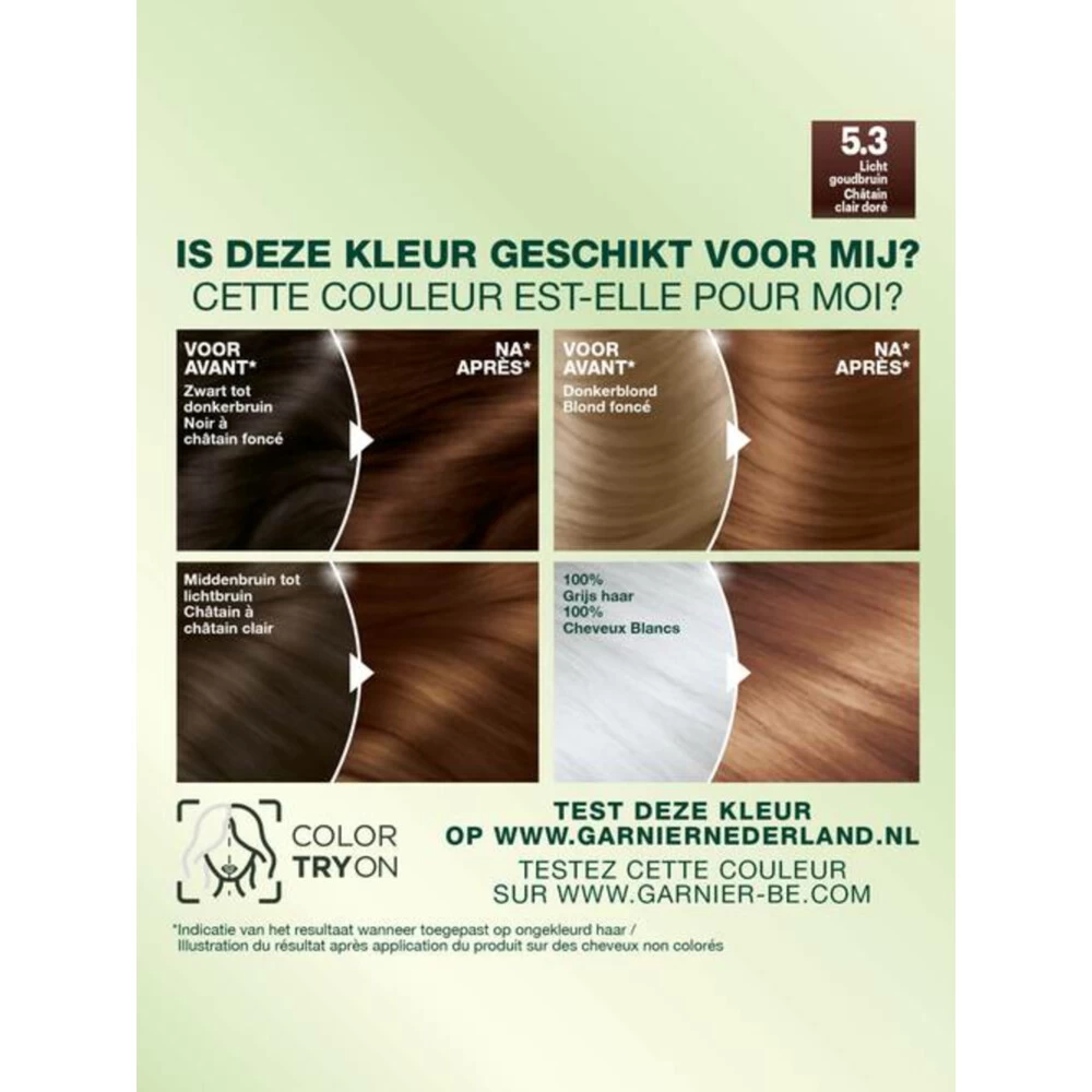 Garnier Nutrisse Creme Haarverf 53 - Licht Goudbruin - Afbeelding 3