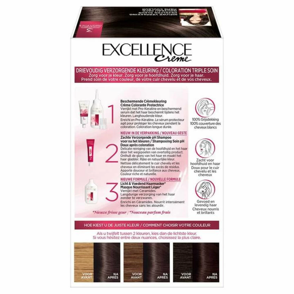 L'Oreal Lu0027Oréal Excellence Creme 3 Donkerbruin - Afbeelding 3