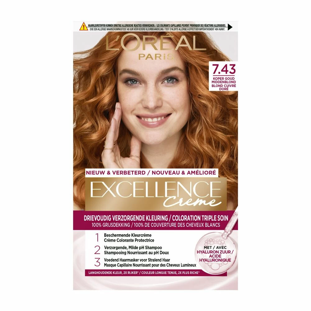 L'Oreal Lu0027Oréal Excellence Creme 7.43 Koper Goudblond