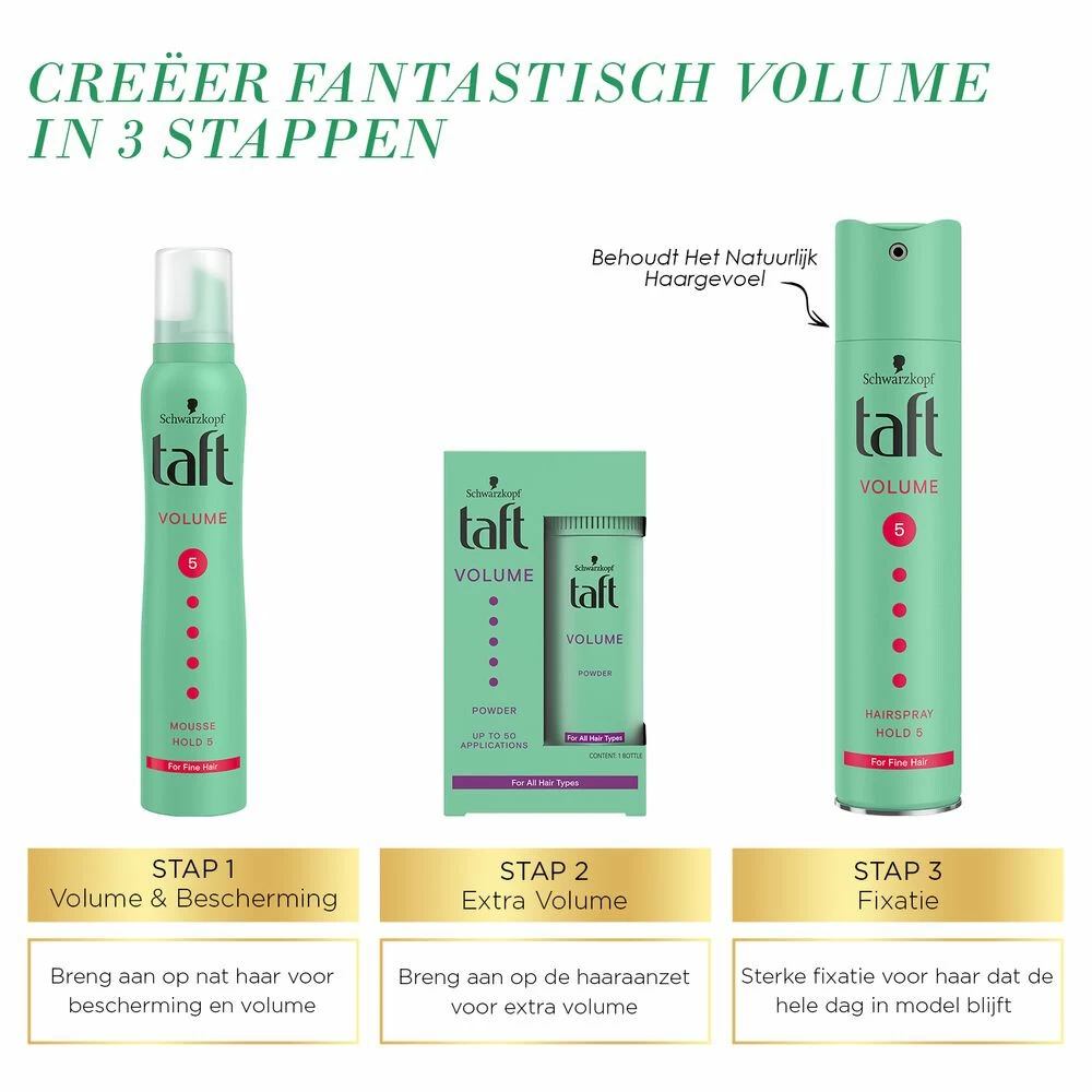 6x Taft True Volume Mousse Mega Strong - Afbeelding 4