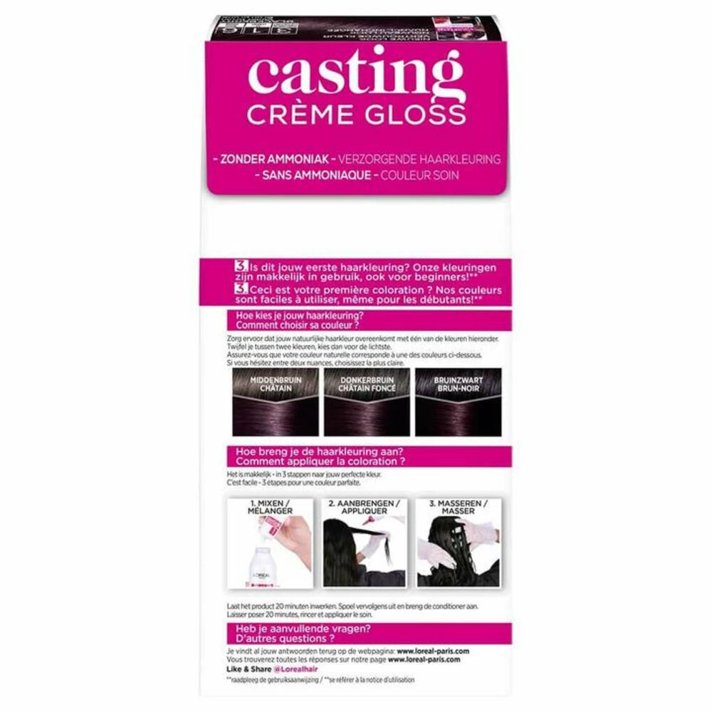 L'Oreal Lu0027Oréal Casting Crème Gloss Haarkleuring 316 Blackberry - Violet Bruin - Afbeelding 3