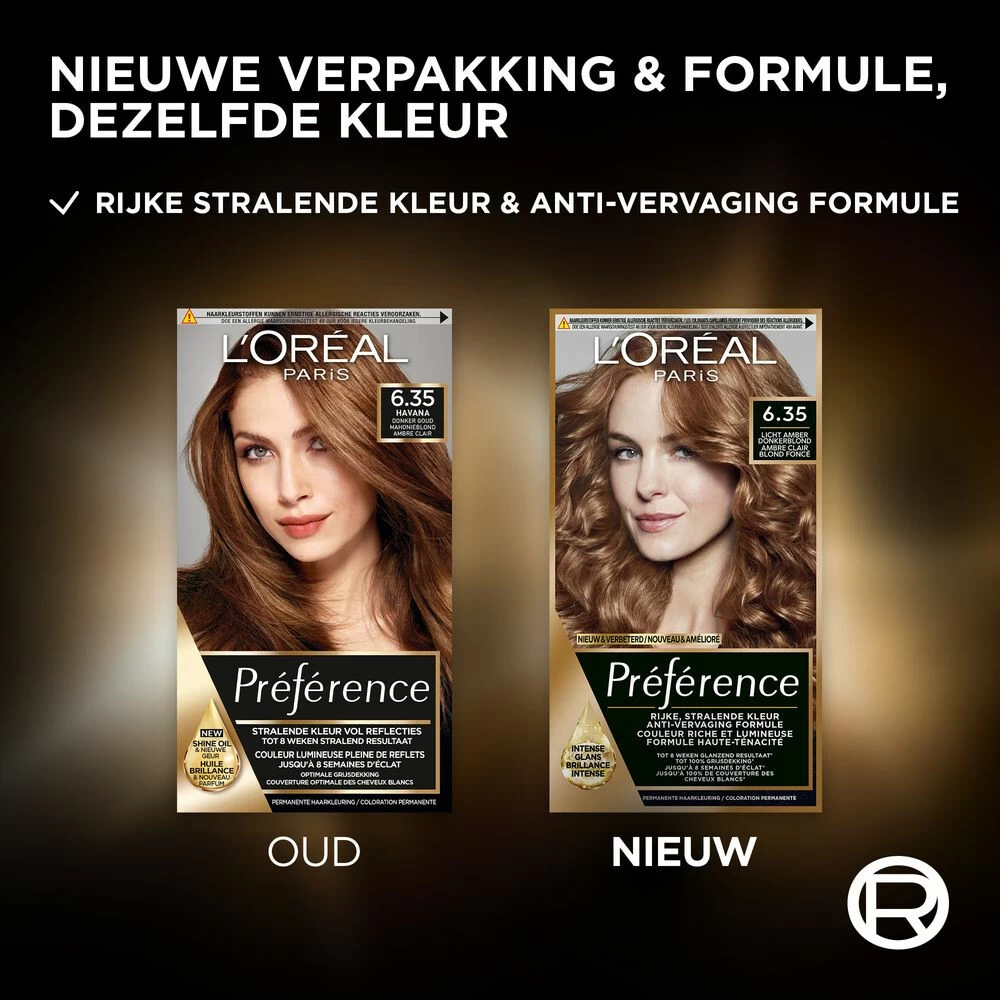L'Oreal Lu0027Oréal Preference Haarkleuring 6.35 Havana - Donker Goud Mahonie Blond - Afbeelding 4