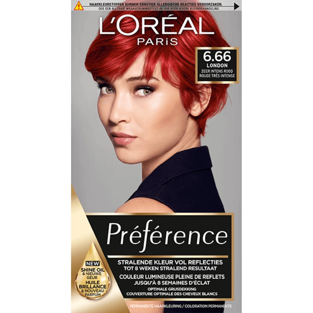 L'Oreal Lu0027Oréal Preference Haarkleuring 6.66 Pure Scarlet - Zeer Intens Rood