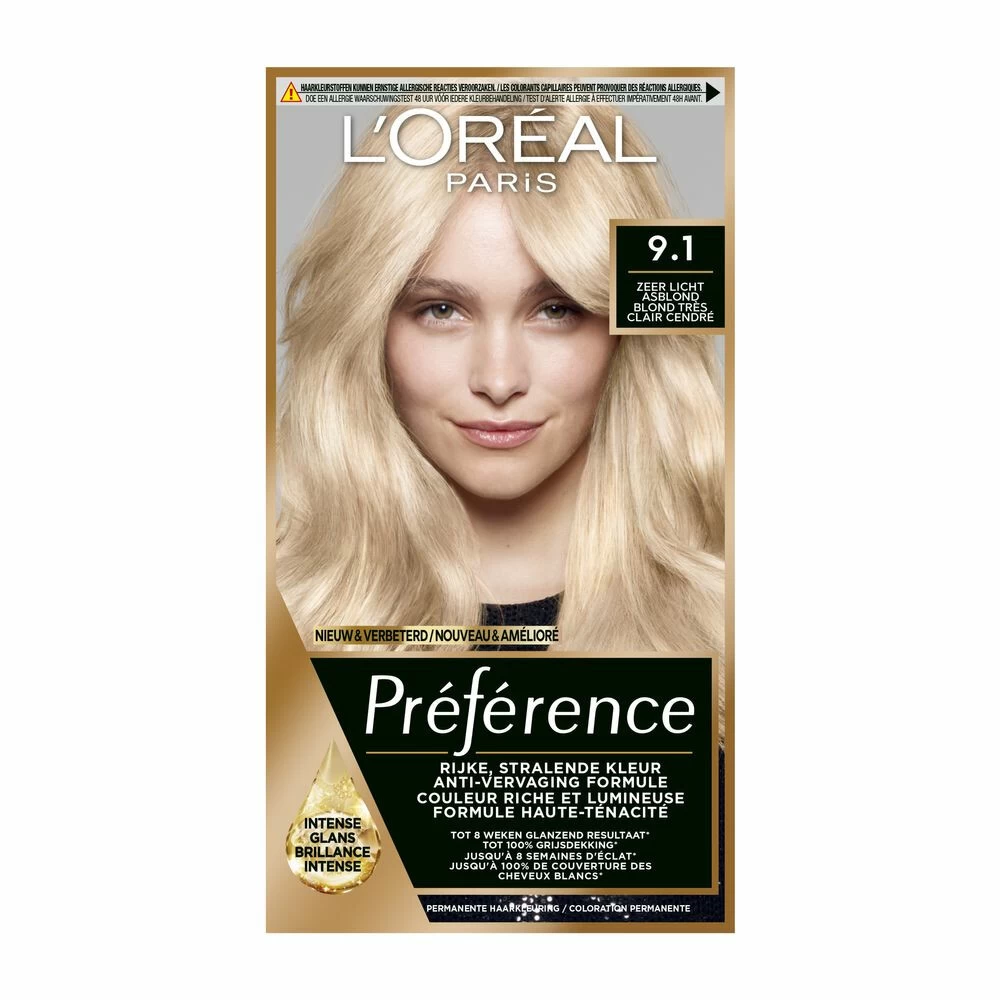 L'Oreal Lu0027Oréal Preference Haarkleuring 9.1 Viking – Zeer Licht Asblond  – Haarverzorging Winkel, image size:1000x1000