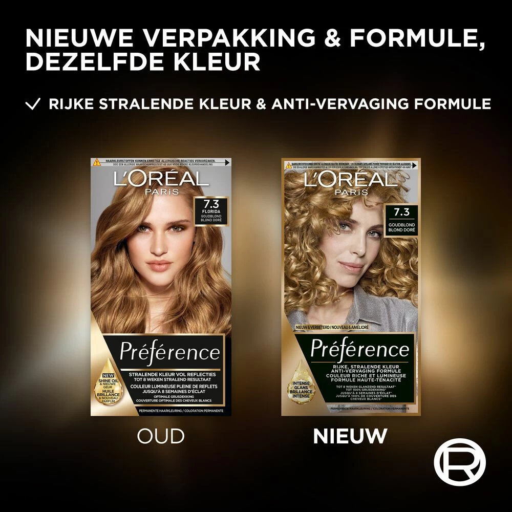 L'Oreal Lu0027Oréal Preference Haarkleuring 7.3 Floride - Goudblond - Afbeelding 2